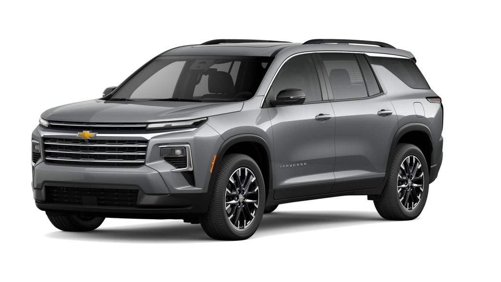 2026 Chevrolet Traverse LT in Sterling Gray Metallic — front three-quarter view