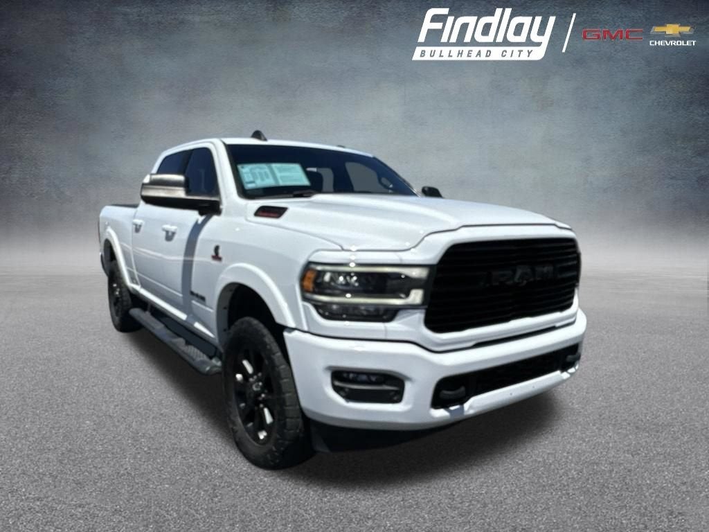 2020 RAM 2500 Laramie Crew Cab 4X4 6'4" Box in White — front three-quarter view